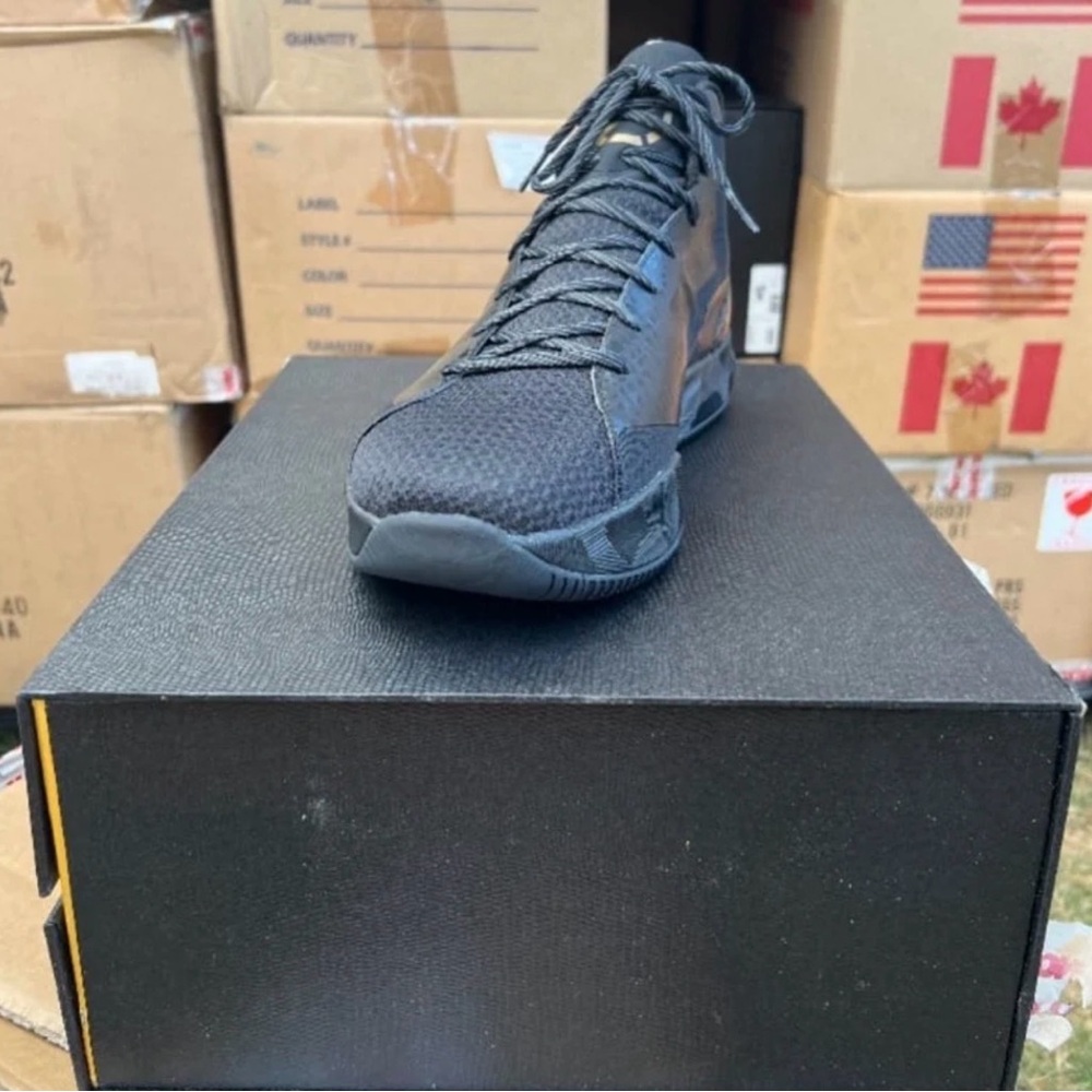 NWT- BIG BALLER BRAND 100% original Basketball shoes black and gold .